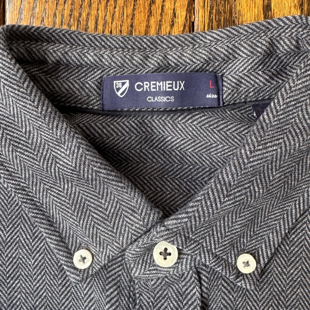 Daniel Cremieux Herringbone Gray and Navy Button Down Shirt